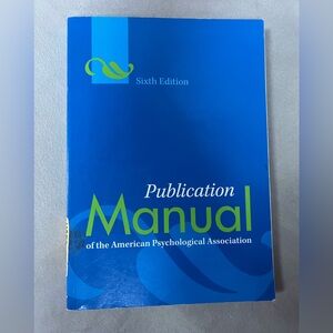 APA Publication Manual Sixth Edition Brand New